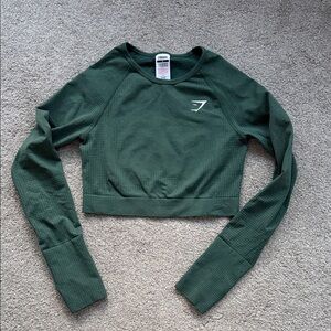 Gymshark Forest Green Long Sleeve Crop Top